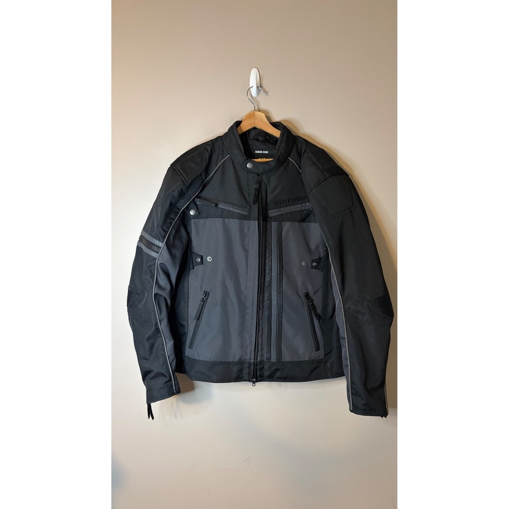 Harley-Davidson Riding Gear Black Gray Excellent Textile Jacket XL